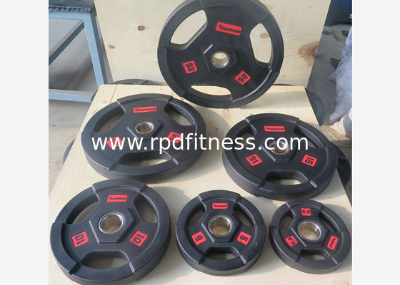 China Black PU Rubber Barbell Weight Plates / Weight Lifting Plates 2.5 - 25kgs supplier