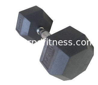 China 2.5kg - 50kgs Gym Workout Dumbbells , Black Color Rubber Hexagon Dumbbells supplier