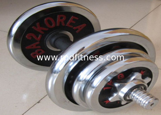 China Multi Layer Steel Gym Fitness Dumbbell Black / Silver Color Steel Dumbbell By CR Plating supplier
