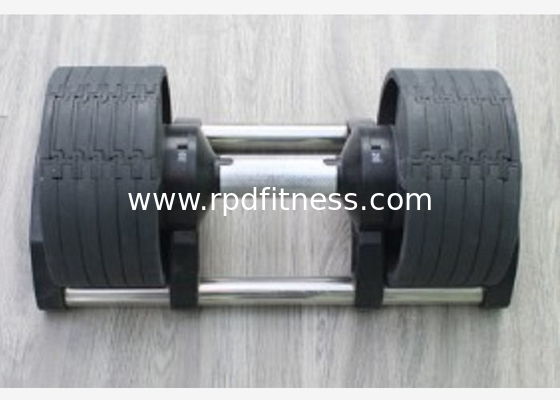 China Rubber Coated 32KG Barbell Adjustable Gym Fitness Dumbbell supplier