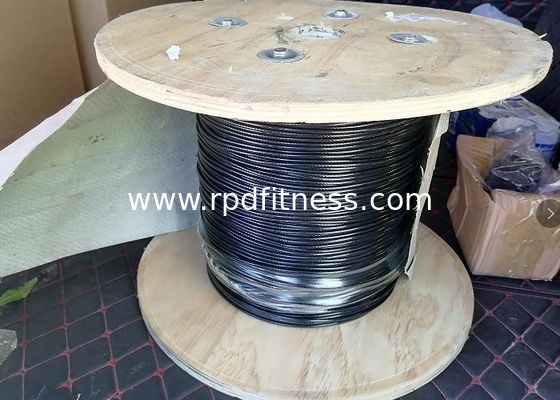 China RAPID Black Plastic Wire Rope 6.0mm Outerdiameter For Gym Equipment supplier