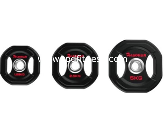 Commercial Metal Weight Plates , Weightlifting Bumper Plates With Rubber / Steel Material supplier