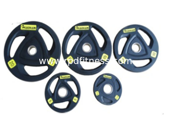 Black Rubber Weight Plates , 2.5kg - 20kg Weight Lifting Plates For Barbell Training supplier