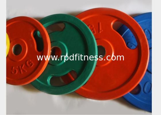 Black Rubber Weight Plates , 2.5kg - 20kg Weight Lifting Plates For Barbell Training supplier