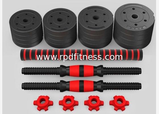 Black Adjustable 10kgs Rubber Coated Cement Dumbbell supplier