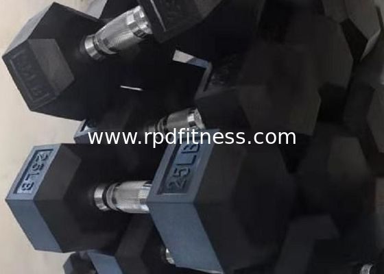 Rubber Steel 100lbs Hexagon Gym Fitness Dumbbell supplier