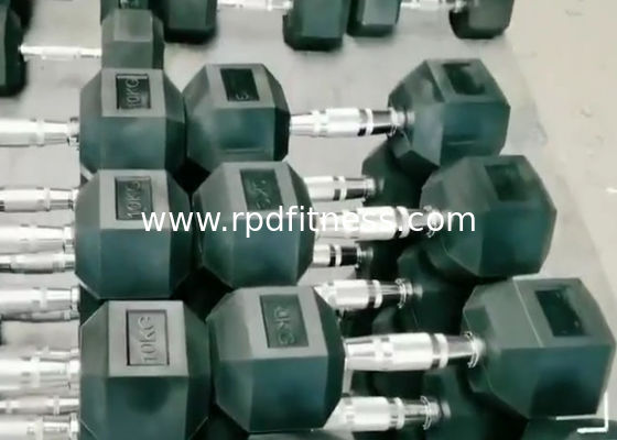Rubber Steel 100lbs Hexagon Gym Fitness Dumbbell supplier