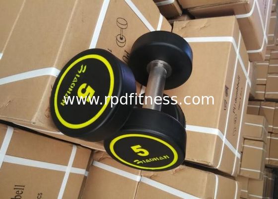 25kg Black PU Stainless Handle Gym Weights Dumbbells supplier